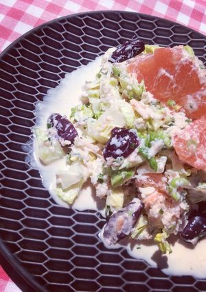 Une photo de Salade crabe pamplemousse