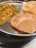 Corn Subzi with Pooris