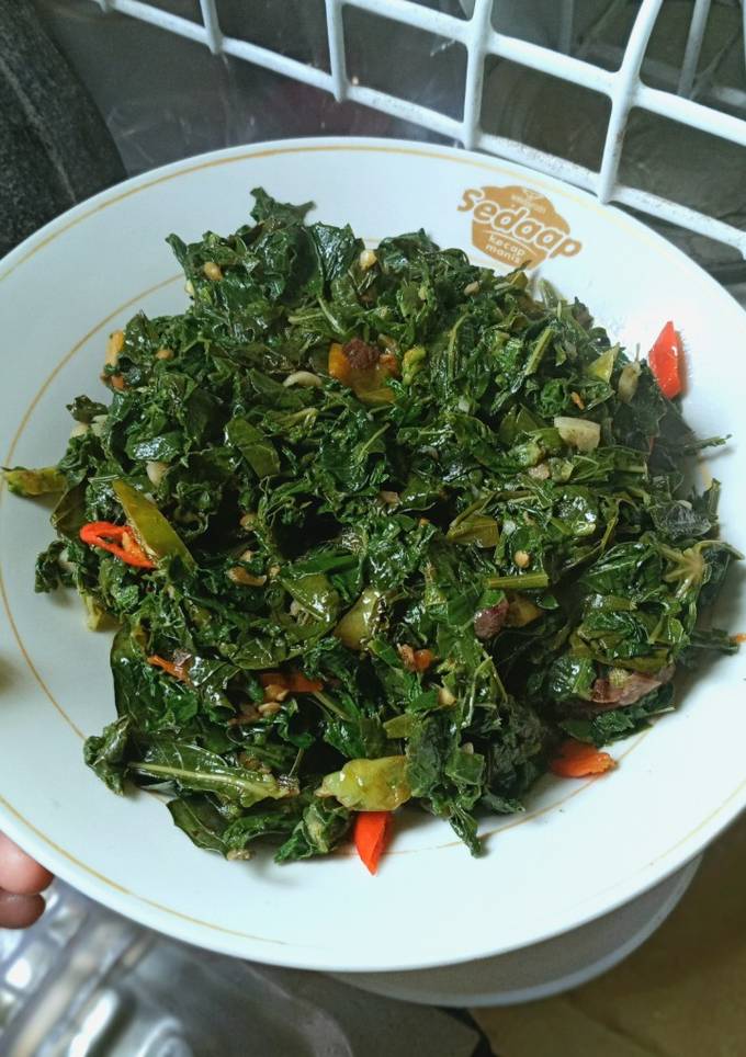 Foto resep TUMIS DAUN SINGKONG GURIH & ENAK