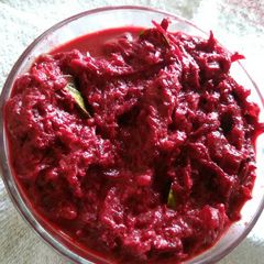A picture of Beetroot pachadi.