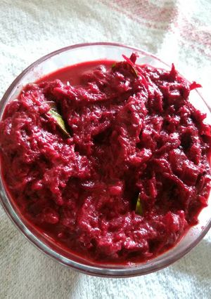 A picture of Beetroot pachadi.