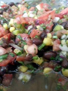 A picture of homemade salsa.