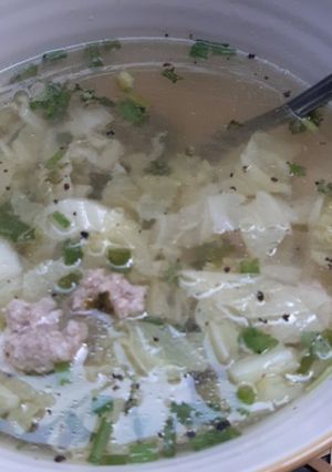 Hình của món Canh cải thảo nấu thịt xay.