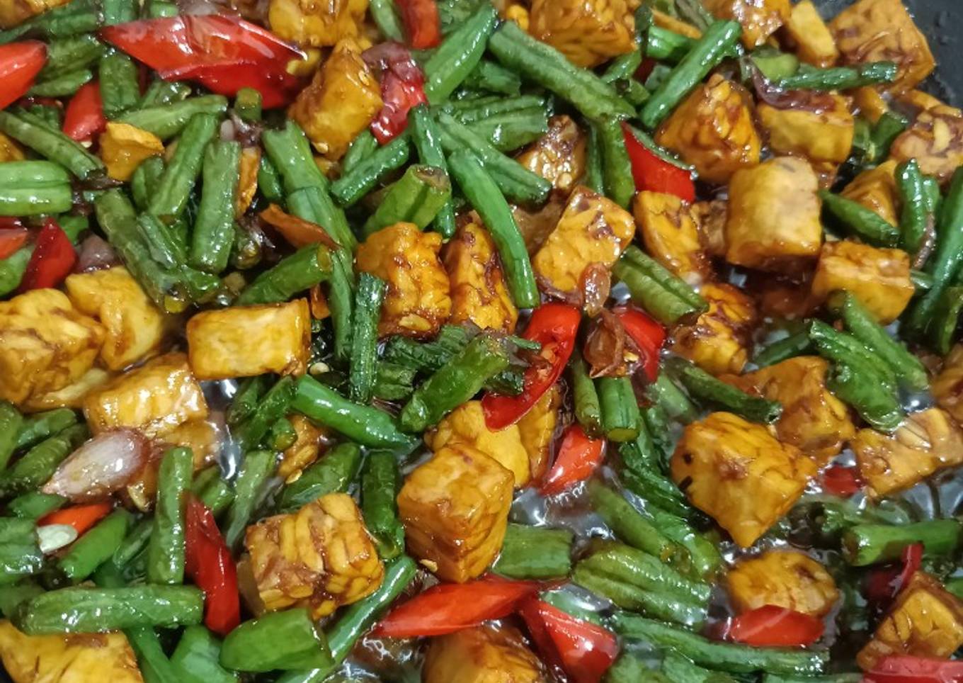 Tumis Tempe Kacang Panjang