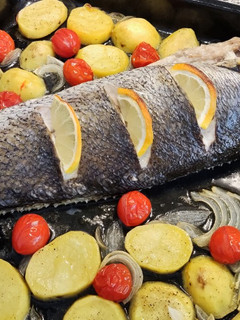 Una foto de Corvina al horno