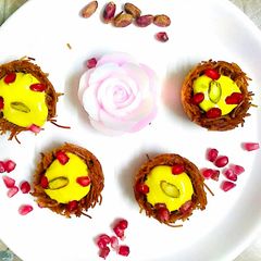 A picture of Vermicelli cup with kesar pista Shrikhand.