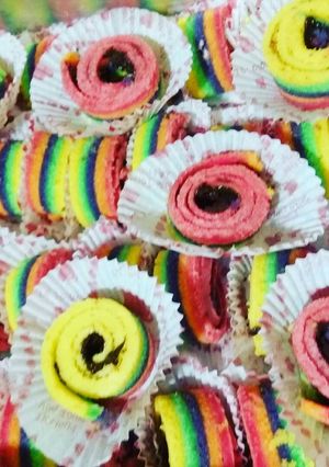 Foto resep Rainbow cake gulung