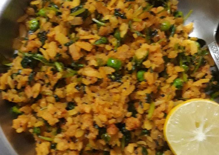 Simple Way to Make Super Quick Homemade Poha Matar With Methi