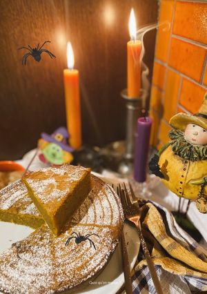 Une photo de Un bon gâteau d’Halloween au potimarron