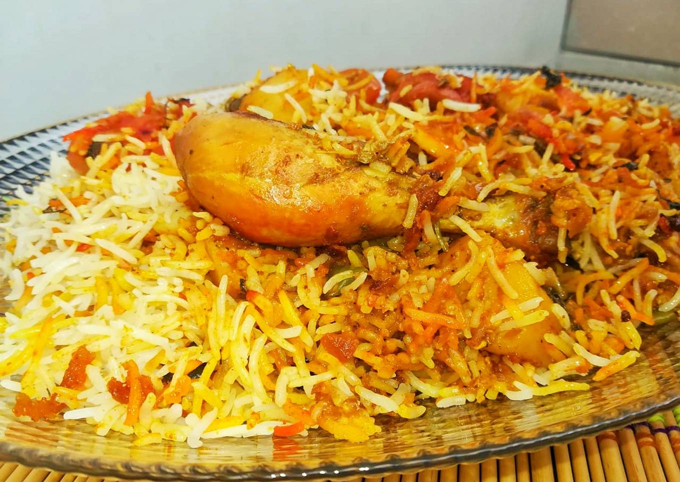 Street style chicken biryani