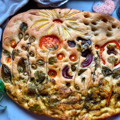 Garden Focaccia, Bread Art A picture of Garden Focaccia, Bread Art.