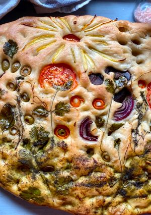 A picture of Garden Focaccia, Bread Art.