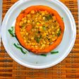Calabaza rellena con choclo