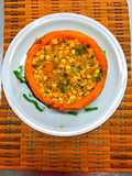 Calabaza rellena con choclo