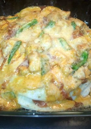 A picture of Chicken taco lasagna.
