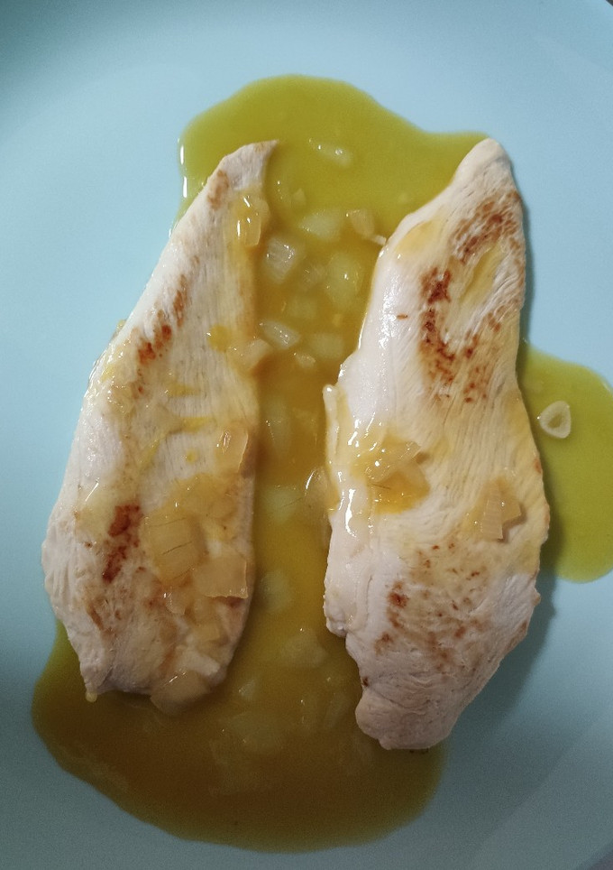 Una foto de Pechuga a la mandarina