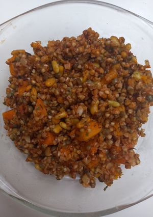 A picture of Pumpkin with Buckwheat, Lentils and Beans (vegan).