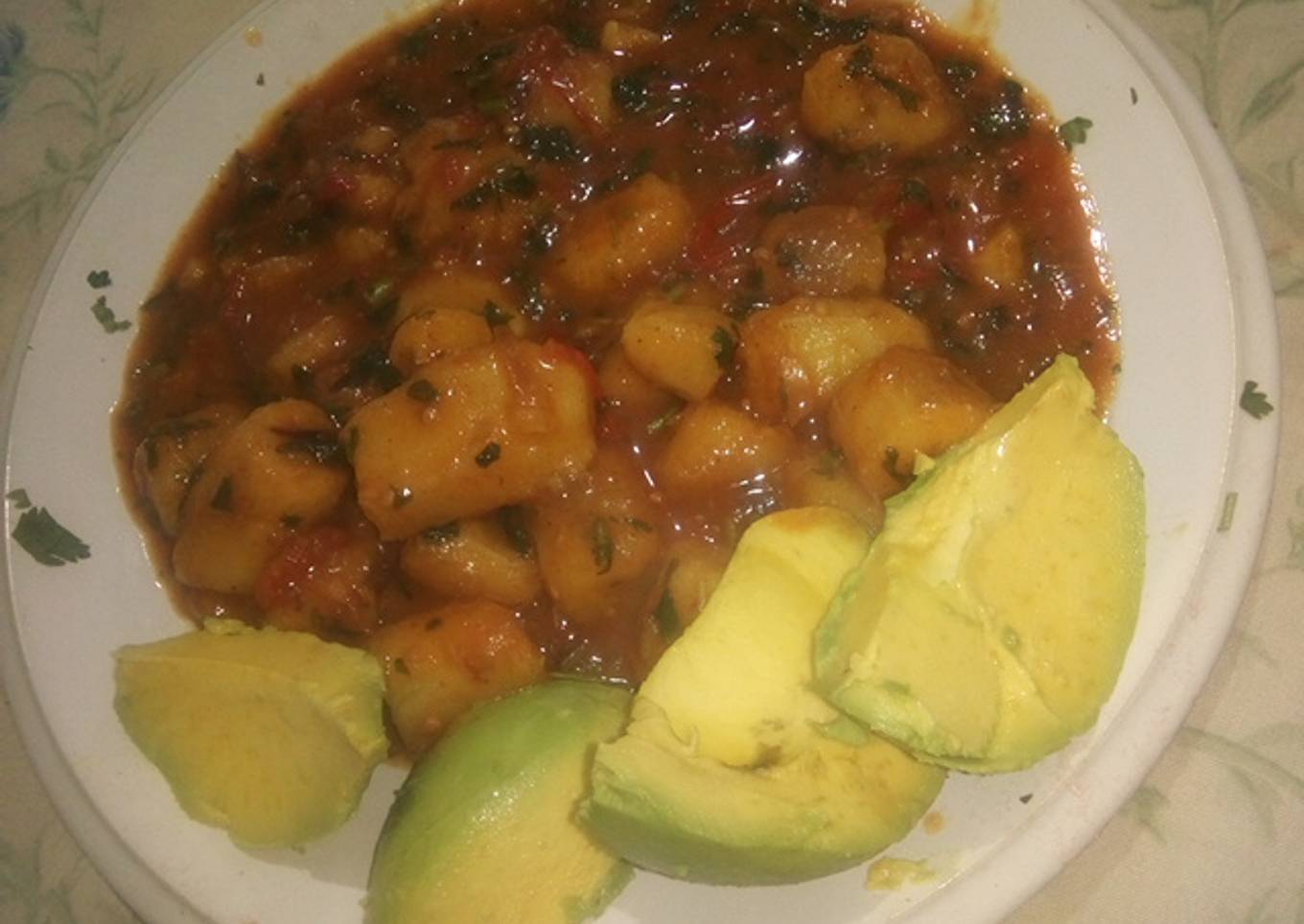 Green banana stew
