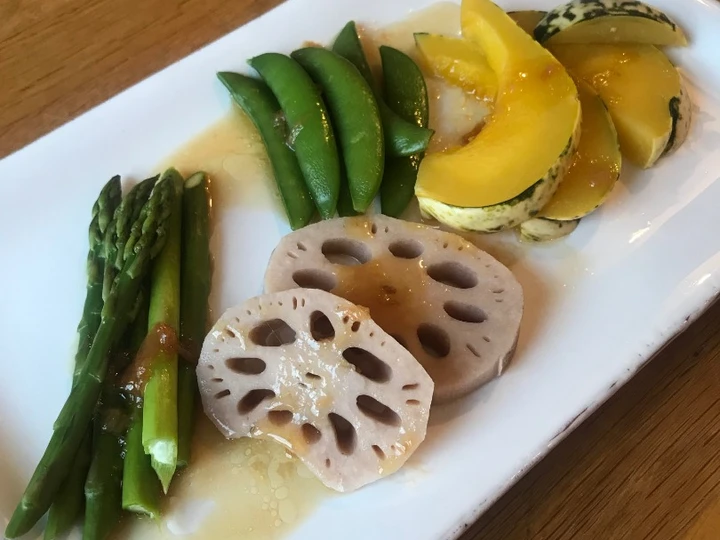 Easy Way Make Steamed Veggie Salad with Pickled Plum Dressing - Japanese style #vegan the  Makes Drooling Makes you drool