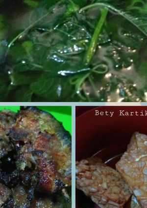 Foto resep Sayur bayam,sambel jeruk mangut + tempe