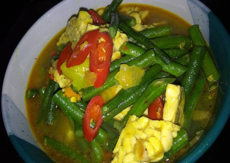 Resep Kuah kuning tempe dan kacang panjang, Lezat Sekali