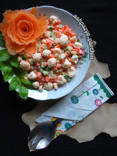 عکسی از دستور سالاد گل کلم و هویج 🌸