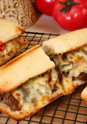 A picture of Homemade Philly Cheese Steak Sandwich.