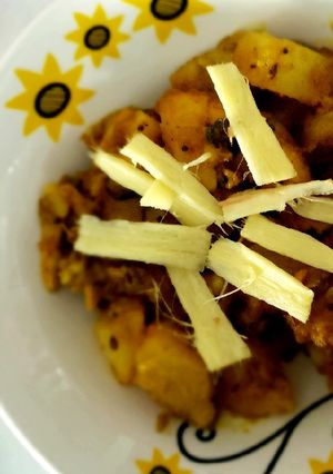 A picture of Adraki jeera aloo.