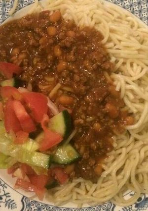 A picture of Mince and Spaghetti.