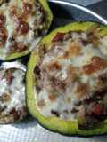 Zapallitos verdes orgánicos de nuestra huerta rellenos con carne