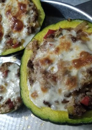 Una foto de Zapallitos verdes orgánicos de nuestra huerta rellenos con carne