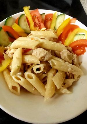 A picture of My Chicken Pasta with Chilli,Salt & Pepper Seasoning 😍.