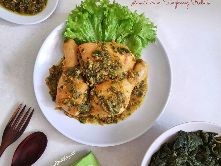 Resep 705. Ayam Gulai Lado Mudo plus Daun Singkong Rebus Anti Gagal