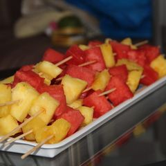 A picture of Fruit skewers.