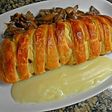 Solomillo wellington con salsa de manzanas y setas