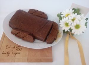 O poză a rețetei Ruladă de biscuiți cu lapte condensat.