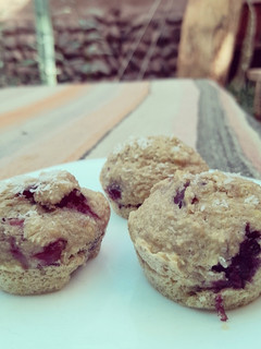 Una foto de Muffin de plátano y guinda para bebés blw