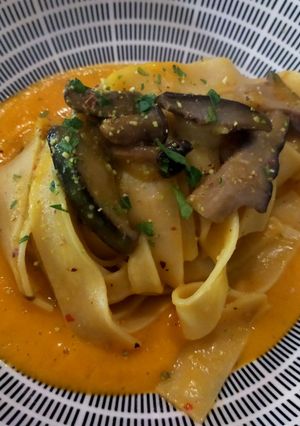Foto di Pappardelle ai funghi e zucca