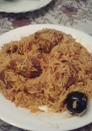 صورة لوصفة الكبسة السعودى باللحم