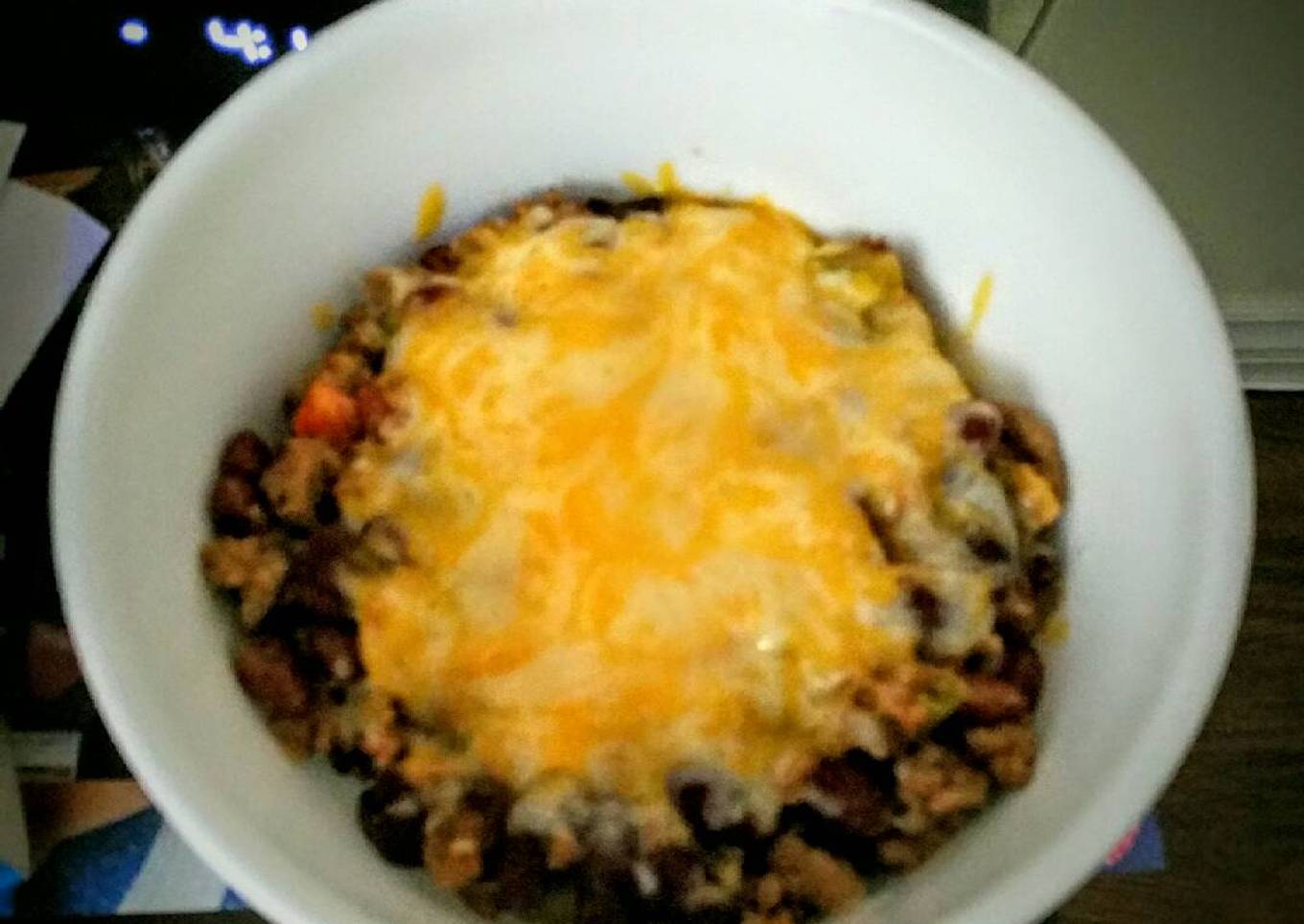 chili with Mexican cheese