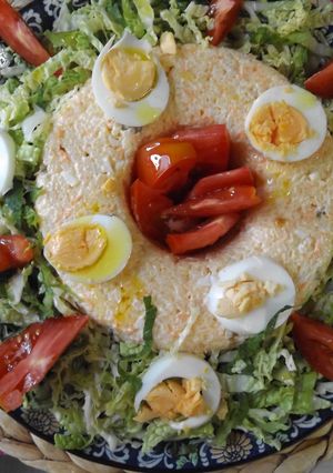 Una foto de Rosca fría de arroz con mayonesa