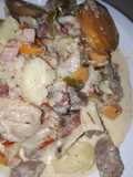 Cachetes y carne a la crema