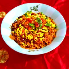 Spicy Egg Noodles Bhel A picture of Spicy Egg Noodles Bhel.