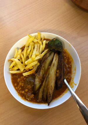 عکسی از دستور خورشت قیمه بادمجان /سیب زمینی (به شیوه من😄)