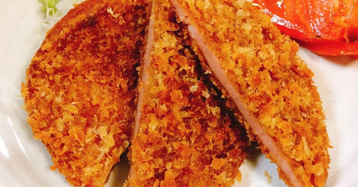 Hamu katsu ham cutlet Recipe by YOROKOBI kitchen Cookpad
