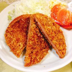 A picture of Hamu katsu - ham cutlet.