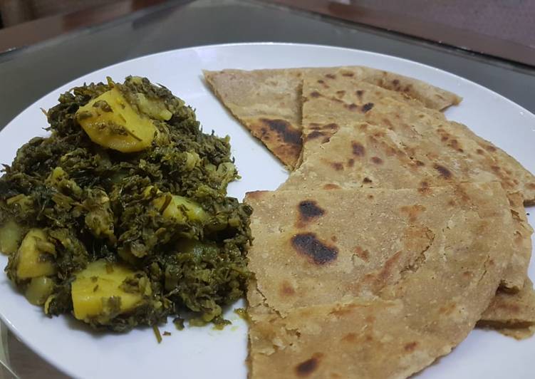 Easiest Way to Prepare Ultimate Aloo Methi ki sabzi with pratha