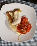 Filetes de merluza al horno con puerro y pimiento