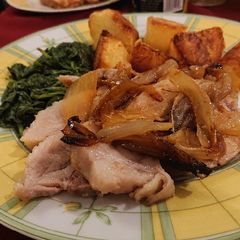 Pork Lion Roast With Onions And Shallots A picture of Pork Lion Roast With Onions And Shallots.