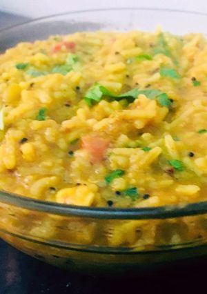 A picture of #veganrecipecontest Restaurant style Masala khichdi.